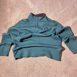 L.L. BEAN Teal Quilted Pullover